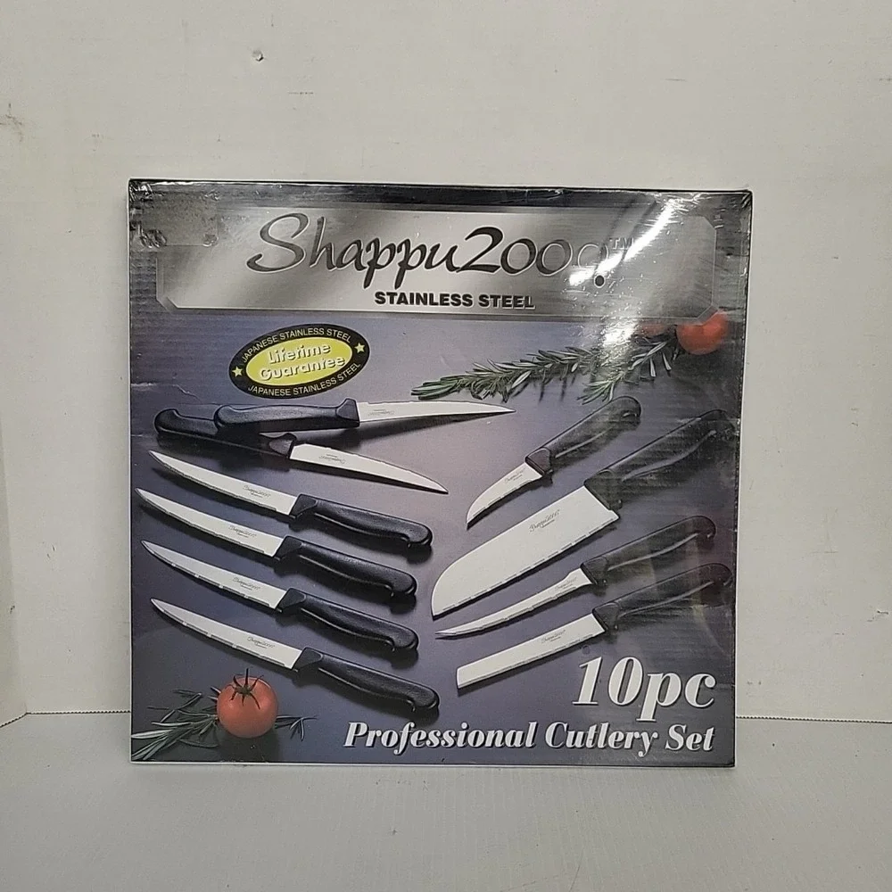Shappu 2000 Stainless Steel 10pc‎ Professional Cutlery Knife Set Forever Sharp